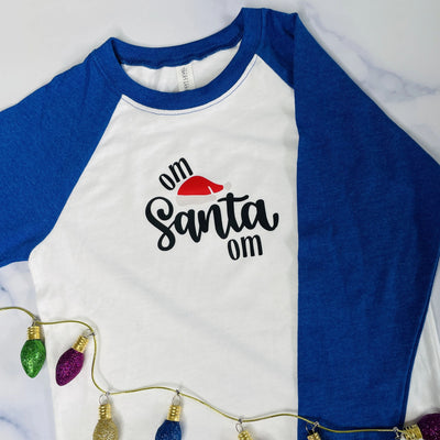 Om Santa Om 3/4 Sleeve Desi Holiday Shirt