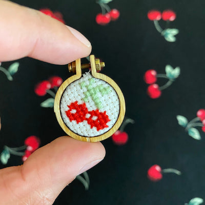 Custom Embroidered Mini Embroidery Hoop Keychain or Pin (100% of Proceeds Donated)