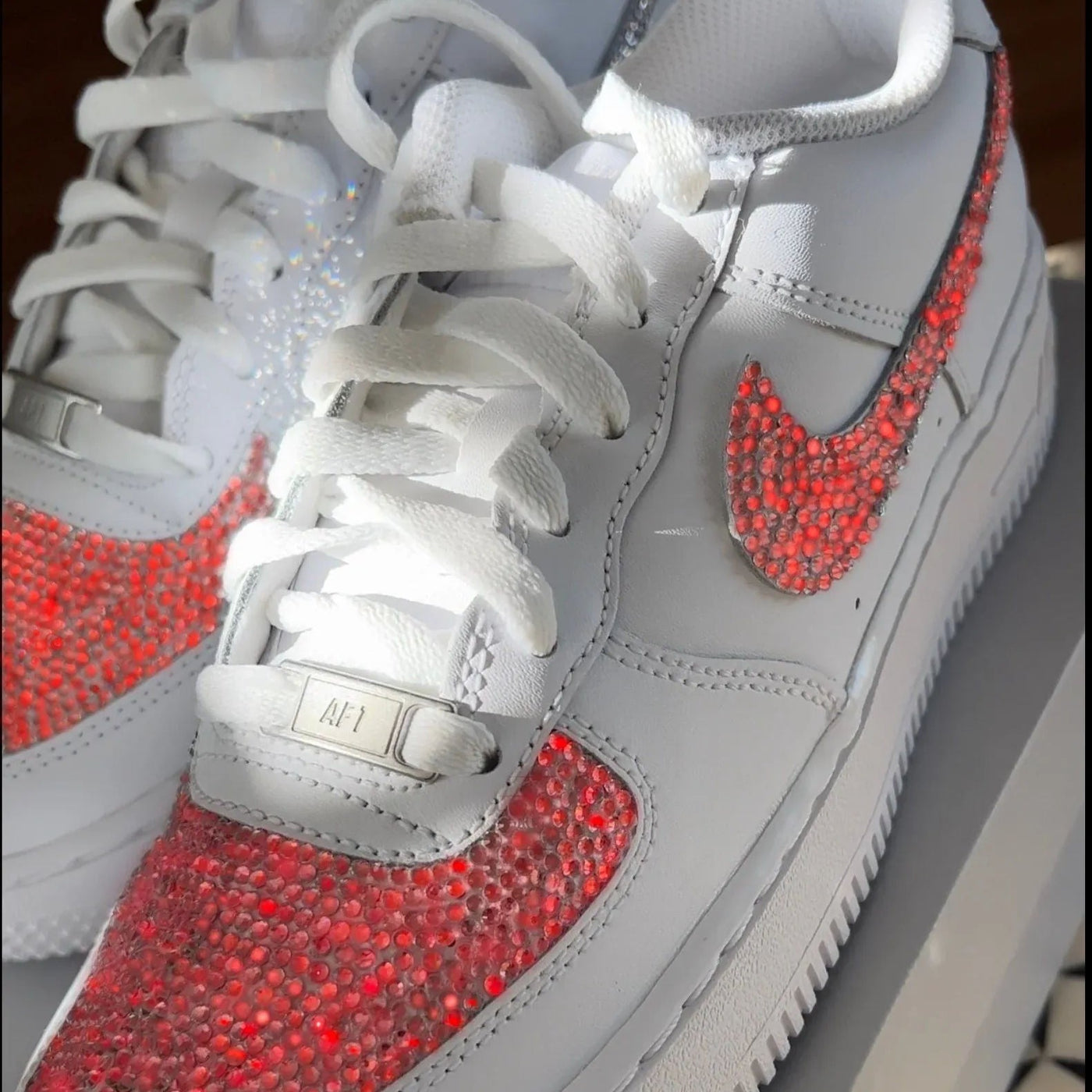 Ruby Red Swarovski Crystal Encrusted Nike AF1 '07