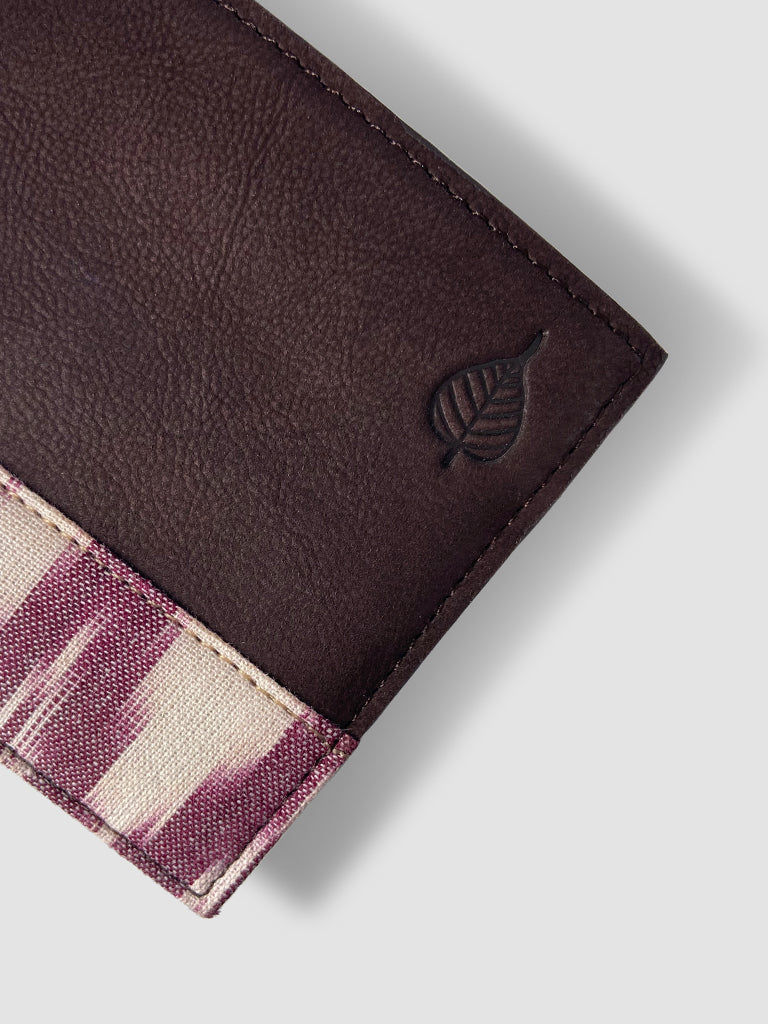 Pāli Leather & Fabric Wallet - Burgundy