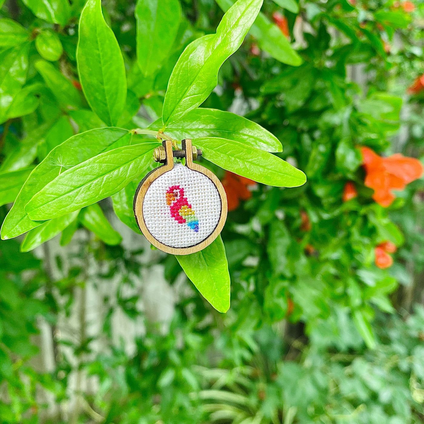 Custom Embroidered Mini Embroidery Hoop Keychain or Pin (100% of Proceeds Donated)