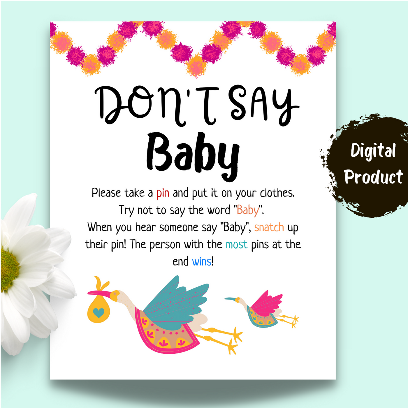 Baby Shower Game: Don't Say Baby